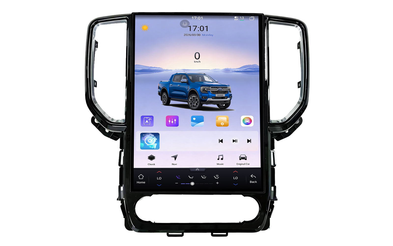 V7 Pro Dual Custom Vertical Dashboard System for Ford Ranger 2014 (T6 Generation)